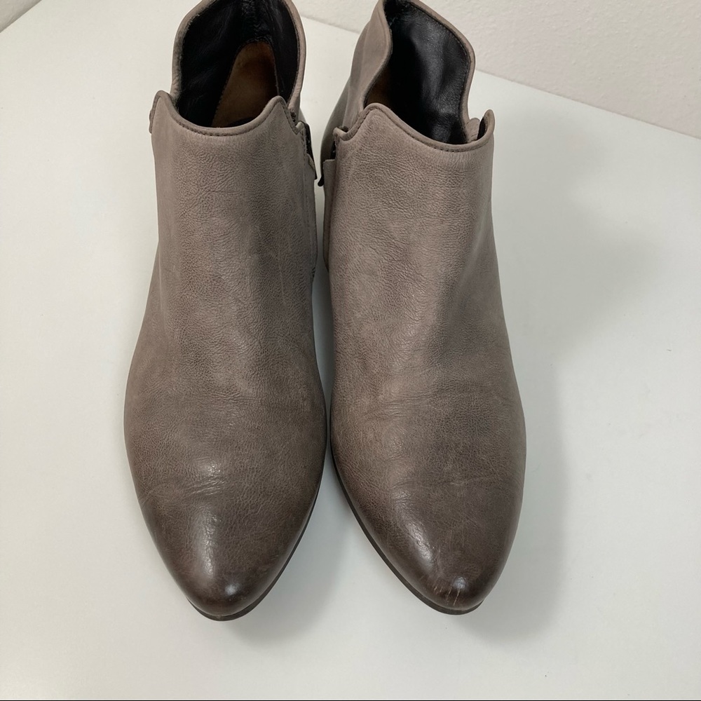 Paul Green Taupe Grey leather boots booties handmade sUK 6  US 8.5 8 1/2  B032 - Picture 3 of 15